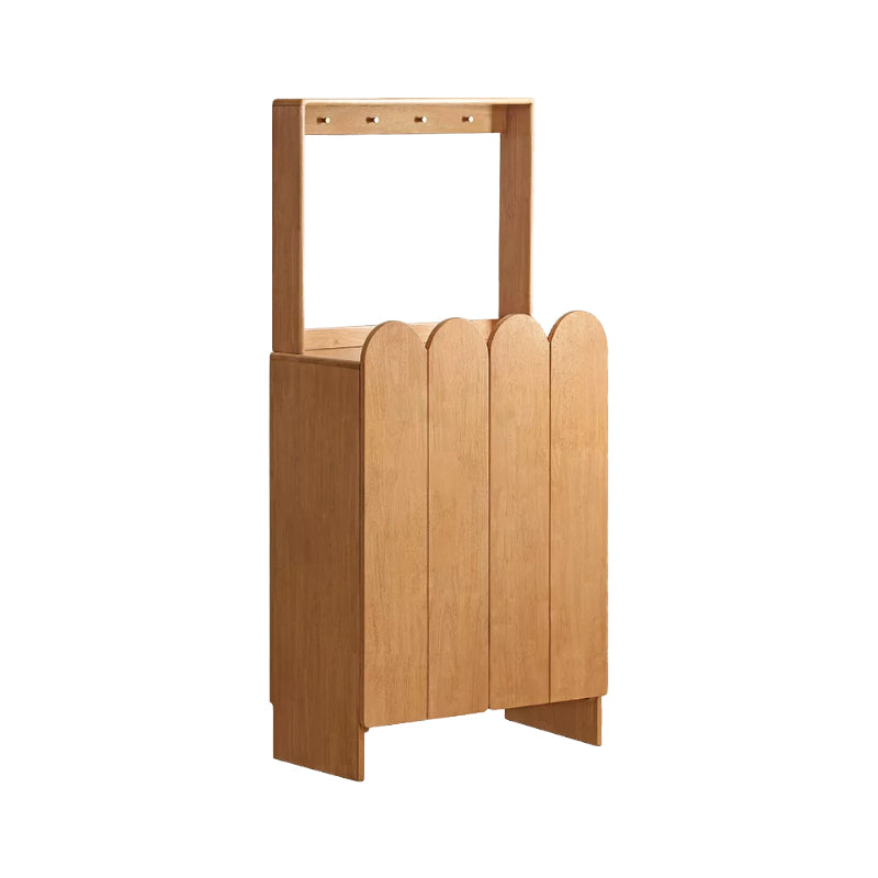 Zaria 80cm Rubberwood Entryway Shoe Cabinet For Home Natural Wood
