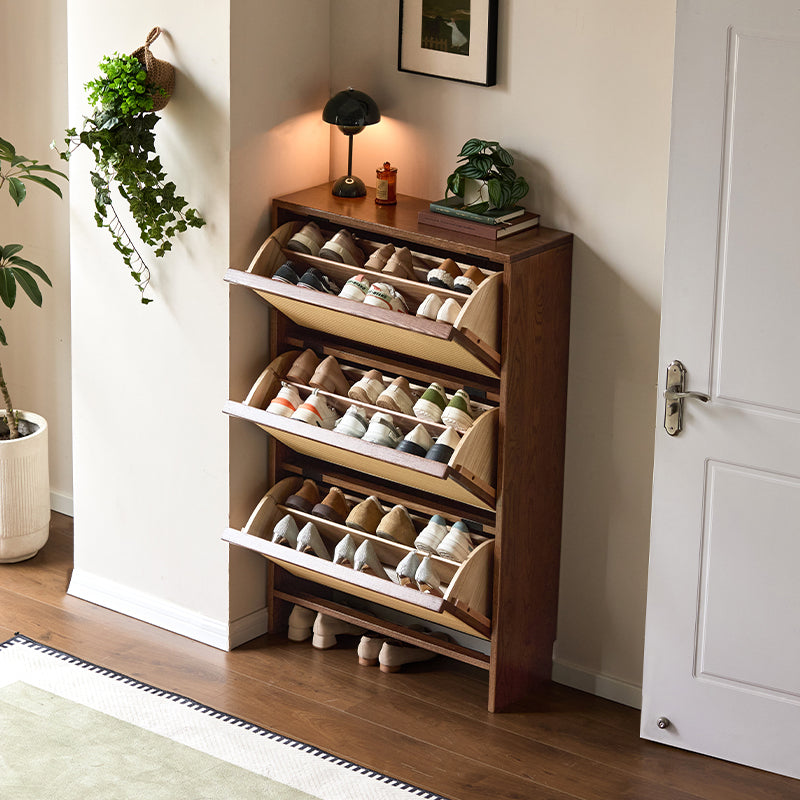 Adonis 65cm/80cm FAS-Graded Solid American Oak Wood Ultra-thin Flip-door Entryway Cabinet/Shoe Cabinet