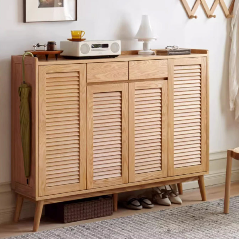 Faith FAS-Graded Solid Oak Wood Shoe Cabinet/Space-Saving Entryway Storage Cabinet