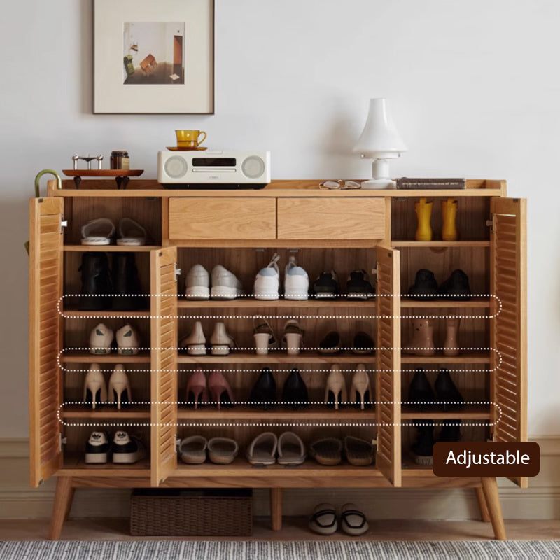Faith FAS-Graded Solid Oak Wood Shoe Cabinet/Space-Saving Entryway Storage Cabinet