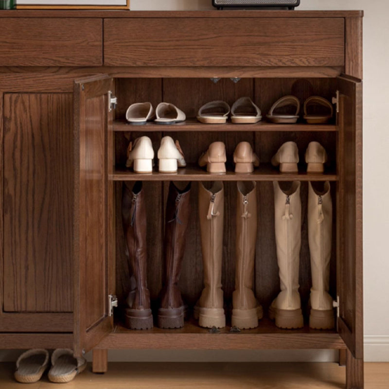 Archer 1.5m FAS-Graded Solid Fraxinus Mandshurica Wood Shoe Cabinet with Drawers/Shoe Case