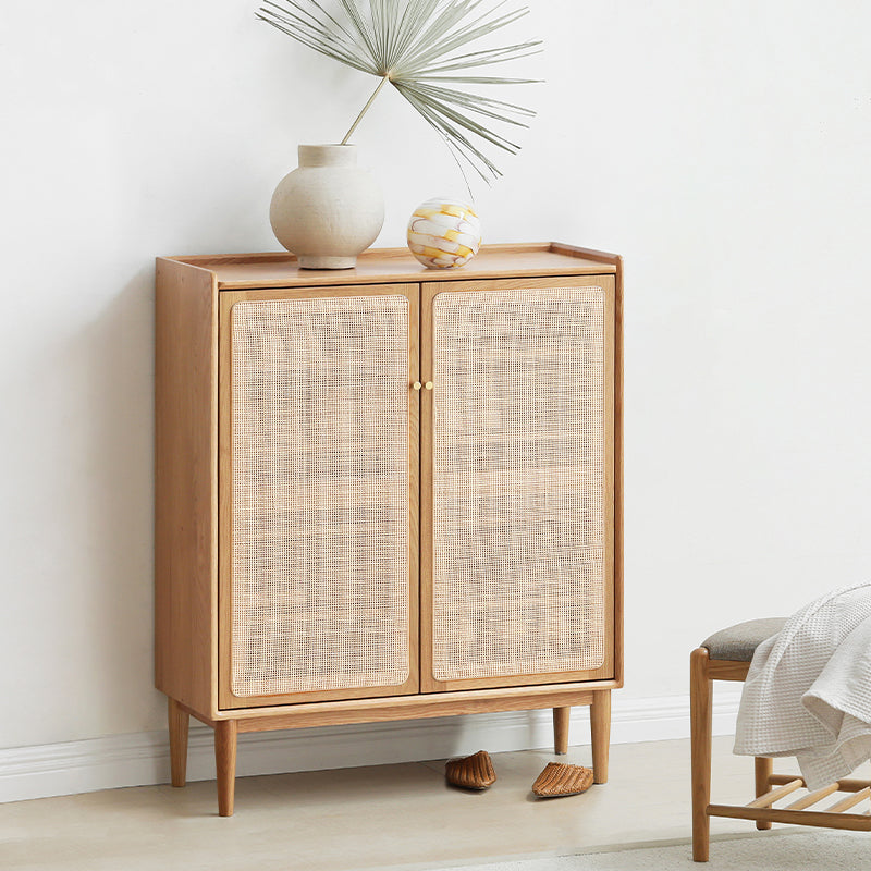 Ethel 65cm/80cm/140cm FAS-Graded Solid American Oak Wood 2-Door/3-Door Shoe Cabinet