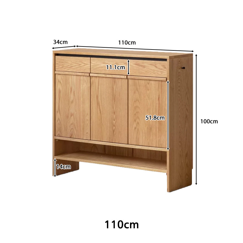 Imogen 80cm/110cm/140cm FAS-Graded Solid American Oak Wood Entryway Shoe Cabinet /Shoe Case For Home Multiple Color