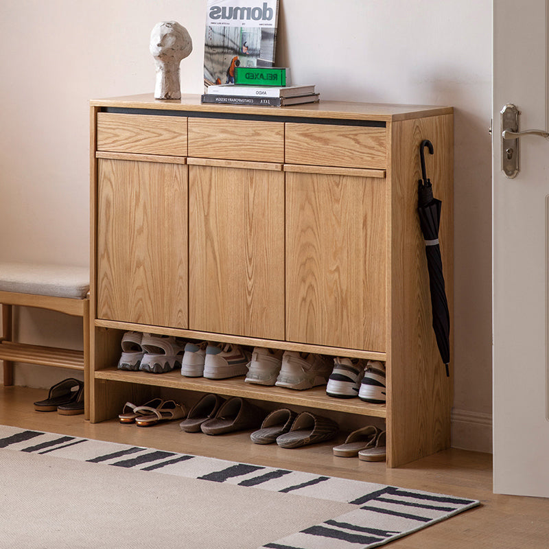 Imogen 80cm/110cm/140cm FAS-Graded Solid American Oak Wood Entryway Shoe Cabinet /Shoe Case For Home Multiple Color