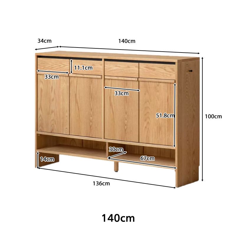 Imogen 80cm/110cm/140cm FAS-Graded Solid American Oak Wood Entryway Shoe Cabinet /Shoe Case For Home Multiple Color