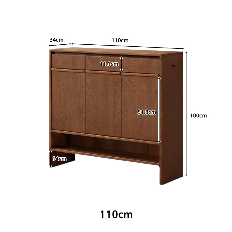 Imogen 80cm/110cm/140cm FAS-Graded Solid American Oak Wood Entryway Shoe Cabinet /Shoe Case For Home Multiple Color