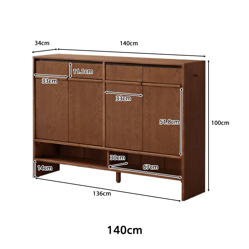Imogen 80cm/110cm/140cm FAS-Graded Solid American Oak Wood Entryway Shoe Cabinet /Shoe Case For Home Multiple Color