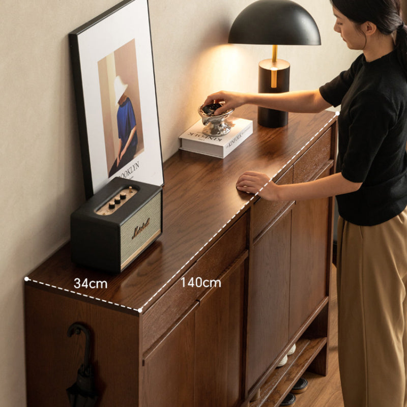 Imogen 80cm/110cm/140cm FAS-Graded Solid American Oak Wood Entryway Shoe Cabinet /Shoe Case For Home Multiple Color