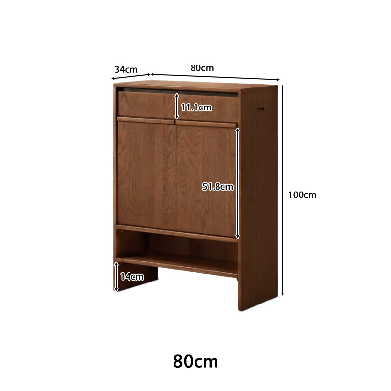 Imogen 80cm/110cm/140cm FAS-Graded Solid American Oak Wood Entryway Shoe Cabinet /Shoe Case For Home Multiple Color