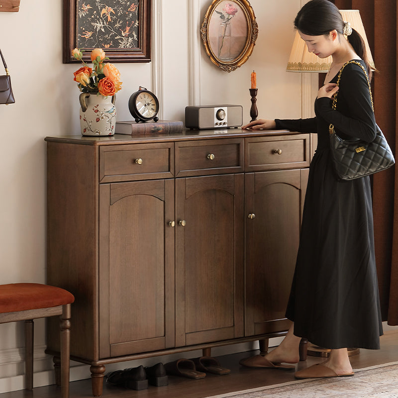 Leila 120cm Merpauh Wood Entryway Shoe Cabinet with Drawers/Shoe Case