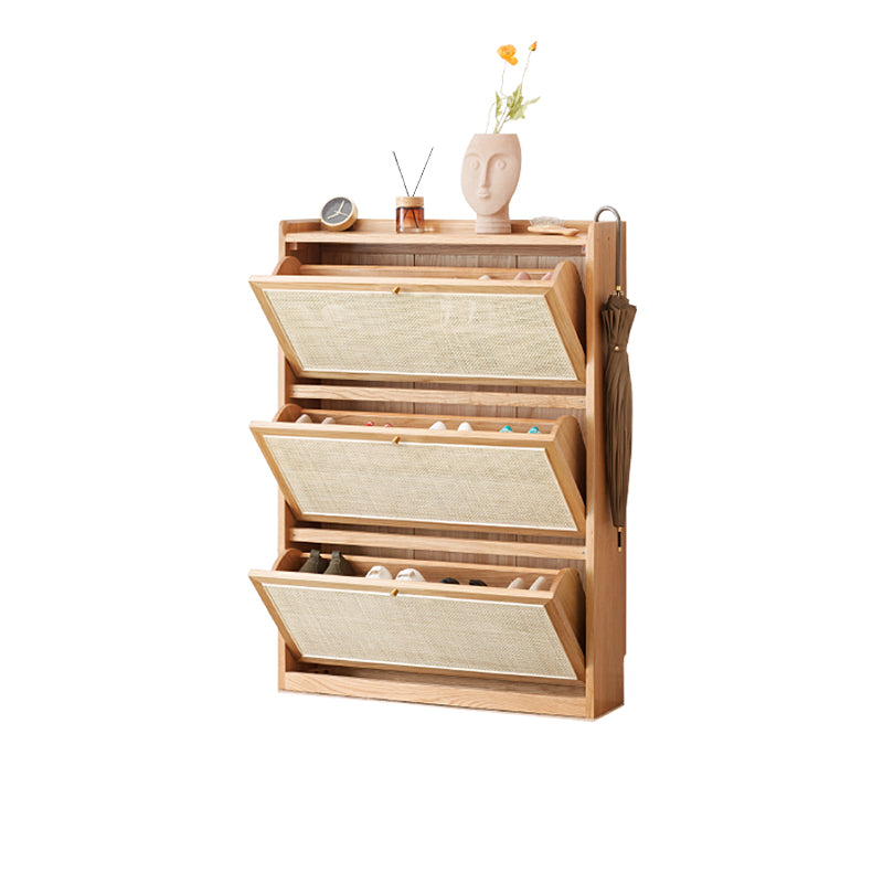 Octavia 83cm FAS-Graded Solid American Oak Wood Ultra-thin Flip-door Entryway Cabinet/Shoe Cabinet Multiple Color