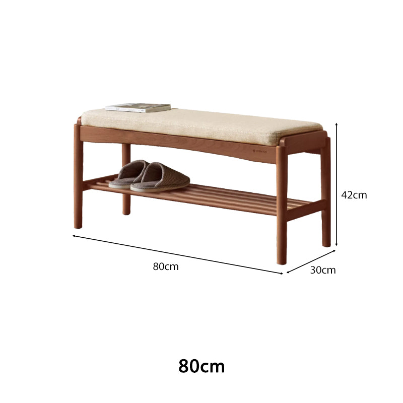 Rosalind 80cm/100cm Solid Beech Wood Entryway Shoe Cabinet/Shoe Changing Stool For Home Multiple Color