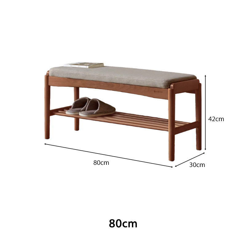 Rosalind 80cm/100cm Solid Beech Wood Entryway Shoe Cabinet/Shoe Changing Stool For Home Multiple Color