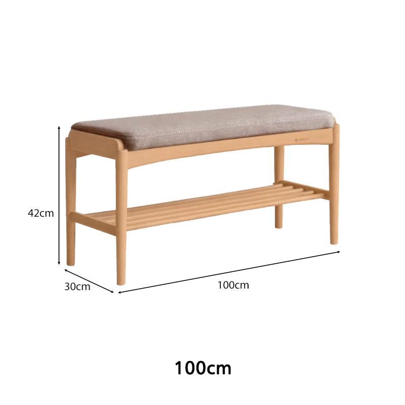 Rosalind 80cm/100cm Solid Beech Wood Entryway Shoe Cabinet/Shoe Changing Stool For Home Multiple Color