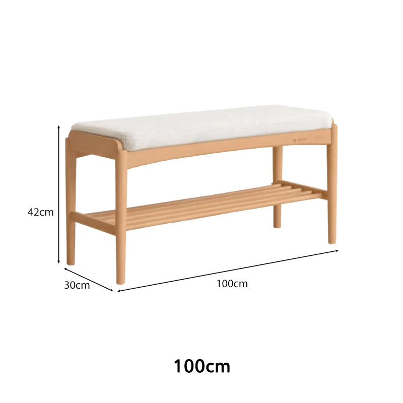 Rosalind 80cm/100cm Solid Beech Wood Entryway Shoe Cabinet/Shoe Changing Stool For Home Multiple Color