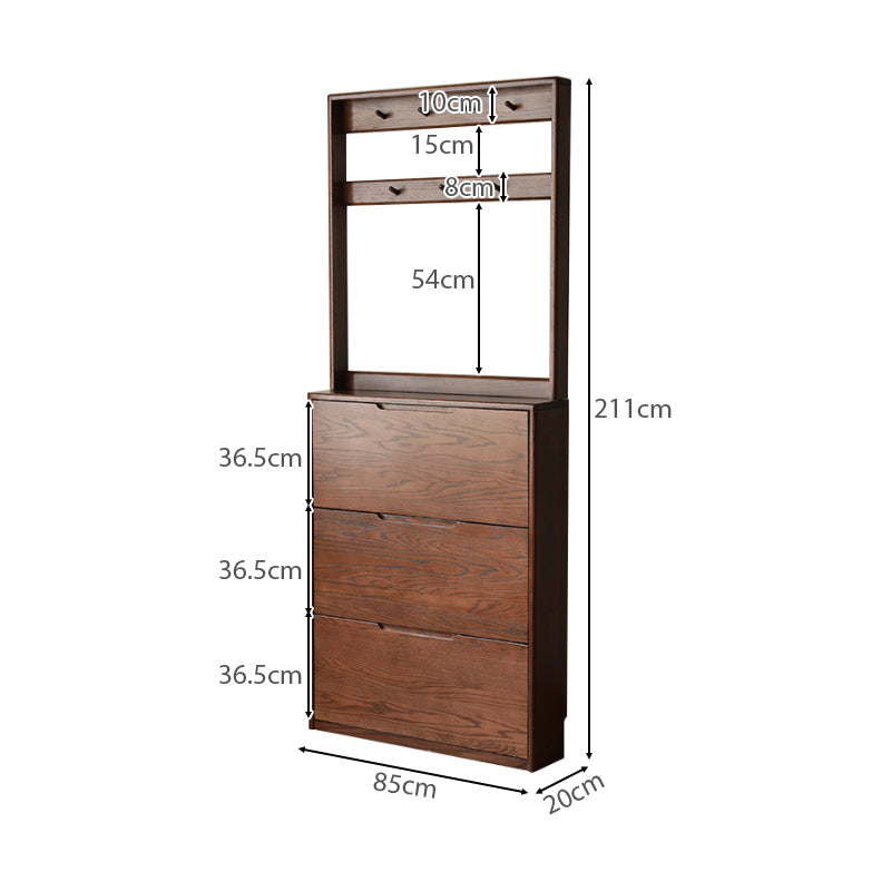 Scarlett 85cm FAS-Graded Solid American Oak Wood Ultra-thin Entryway Shoe Cabinet Multiple Color