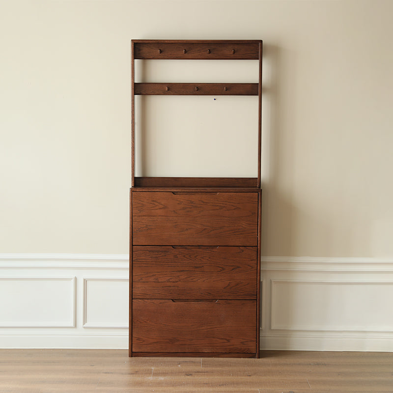 Scarlett 85cm FAS-Graded Solid American Oak Wood Ultra-thin Entryway Shoe Cabinet Multiple Color