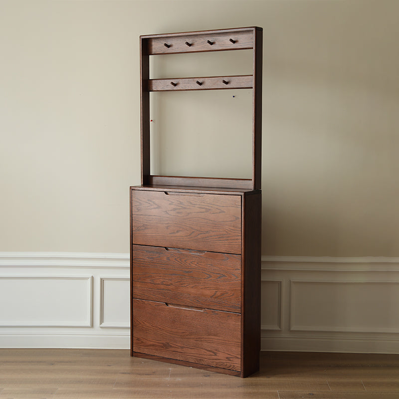 Scarlett 85cm FAS-Graded Solid American Oak Wood Ultra-thin Entryway Shoe Cabinet Multiple Color