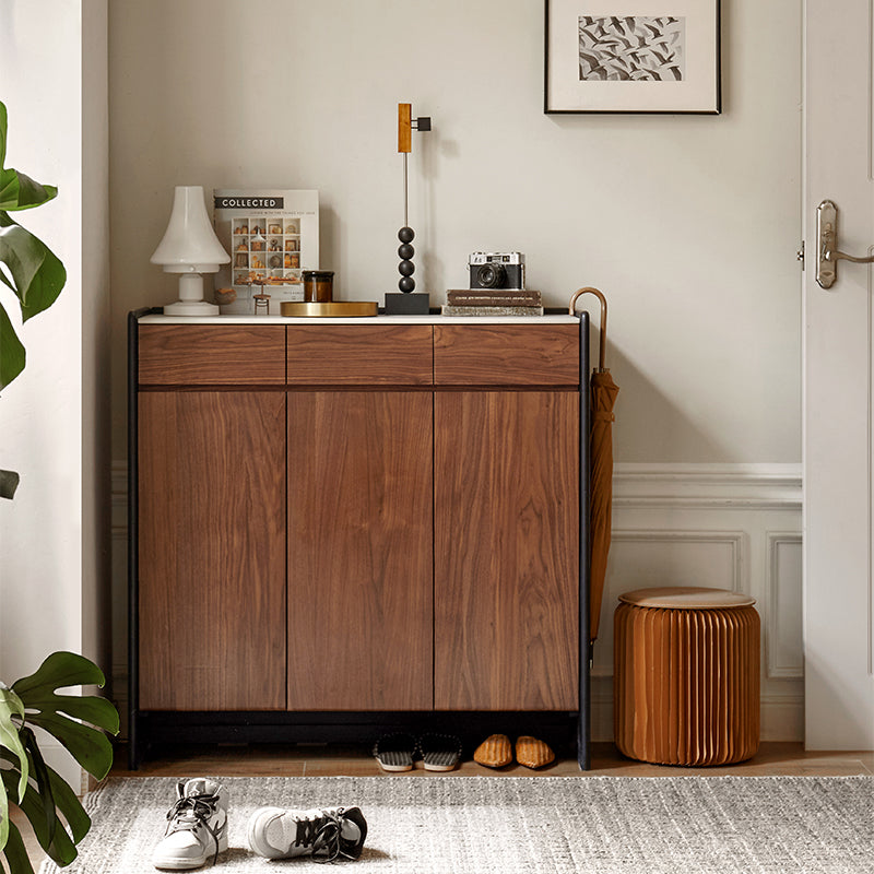 Tziporah 72cm/100cm FAS-Graded Solid Black Walnut Wood Entryway Shoe Cabinet /Shoe Case With Drawer For Home
