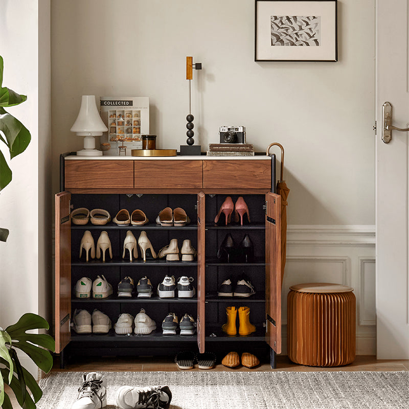 Tziporah 72cm/100cm FAS-Graded Solid Black Walnut Wood Entryway Shoe Cabinet /Shoe Case With Drawer For Home