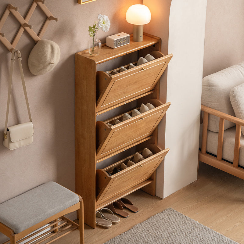 Viktor 65cm Rubberwood Ultra-thin Entryway Shoe Cabinet For Home Multiple Color