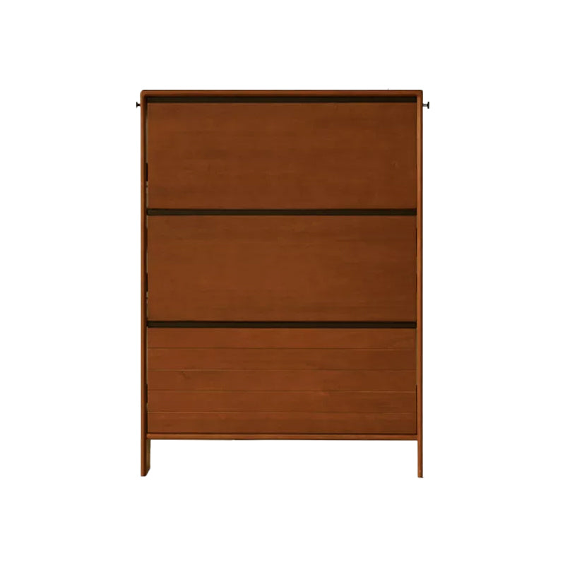 Vivienne 65cm/80cm/116cm Poplar Wood Three-Door Shoe Cabinet/Ultra-thin Entryway Shoe Cabinet with Pegboard