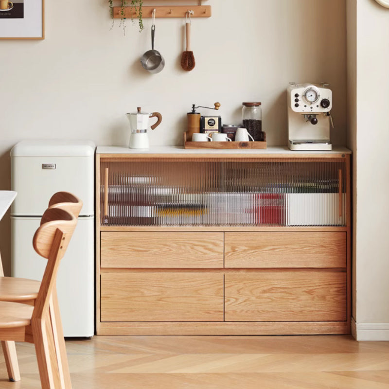 Rebecca FAS-Graded Solid Oak Wood Ultra-thin Dining Cabinet/Storage Cabinet/Sideboard