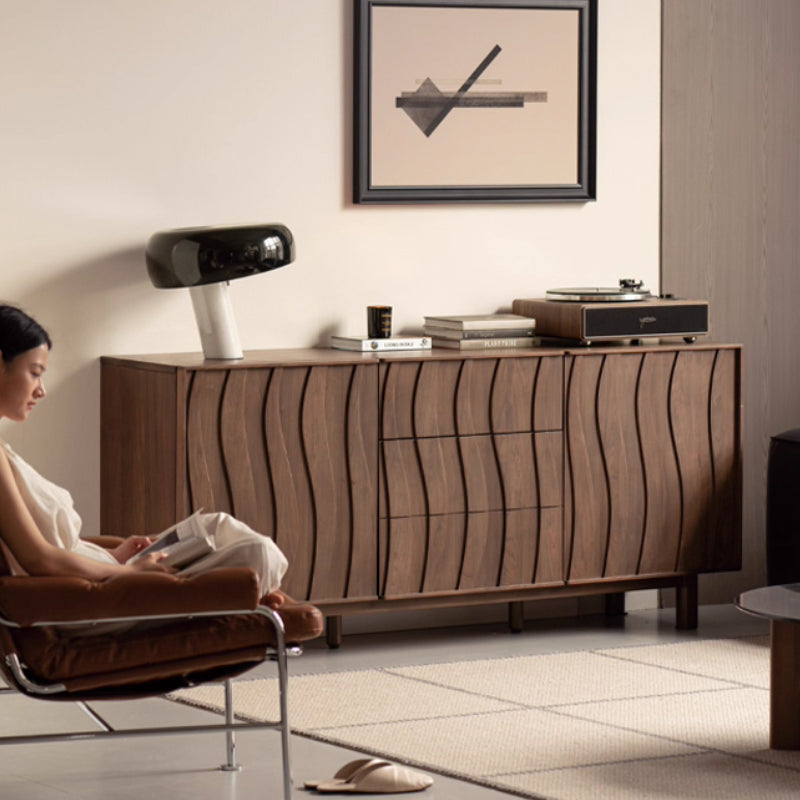 Barrett 1.5m/1.8m FAS-Graded Solid Black Walnut Wood Multi-Drawer Fashionable Dining Cabinet/Storage Cabinet/Sideboard