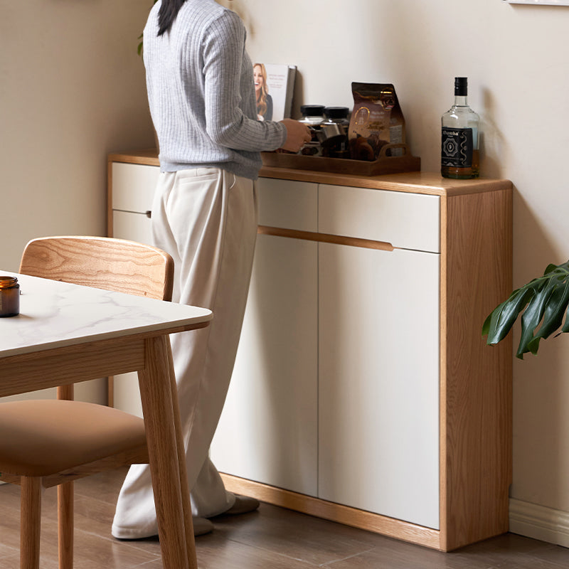 Ronan 90cm/120cm/150cm Ultra-Thin FAS-Graded Solid American Oak Wood Multi-Drawer Fashionable Dining Cabinet/Storage Cabinet/Sideboard