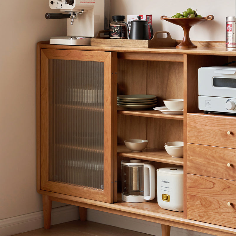 Sigrid 120cm/150cm FAS-Graded Solid Cherry Wood Ultra-thin Dining Cabinet/Storage Cabinet/Sideboard/Buffet