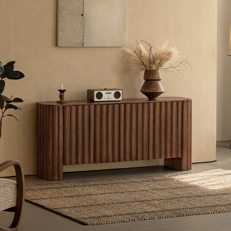 Wilhelmina 173cm Solid Mango Wood Fashionable Dining Cabinet/Storage Cabinet/Sideboard Walnut Color