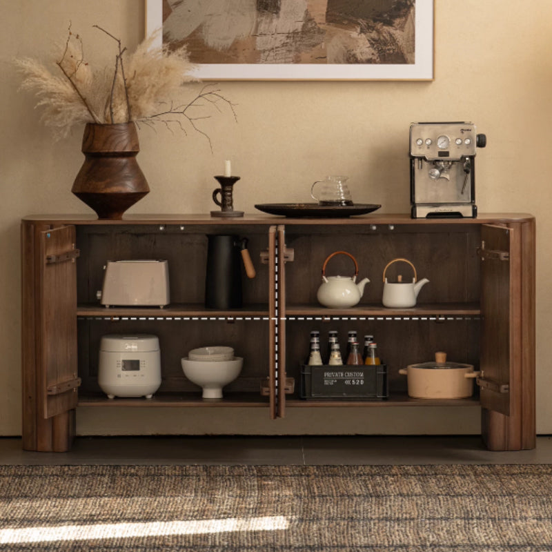 Wilhelmina 173cm Solid Mango Wood Fashionable Dining Cabinet/Storage Cabinet/Sideboard Walnut Color