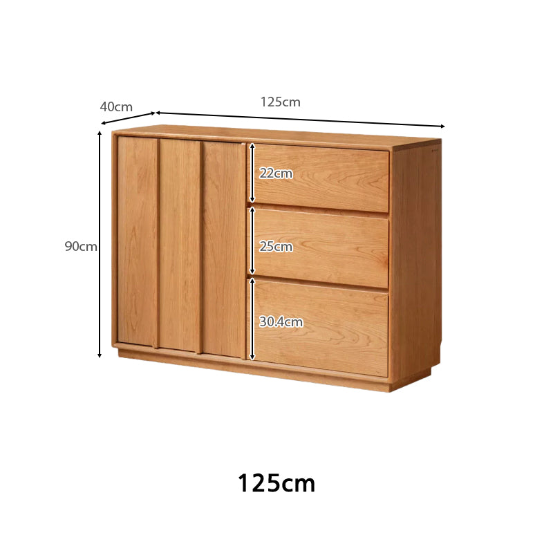 Yates 125cm/150cm/180cm FAS-Graded Solid Cherry Wood Multi-Drawer Fashionable Dining Cabinet/Storage Cabinet/Sideboard