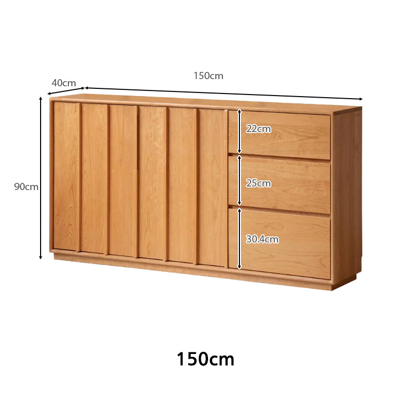 Yates 125cm/150cm/180cm FAS-Graded Solid Cherry Wood Multi-Drawer Fashionable Dining Cabinet/Storage Cabinet/Sideboard